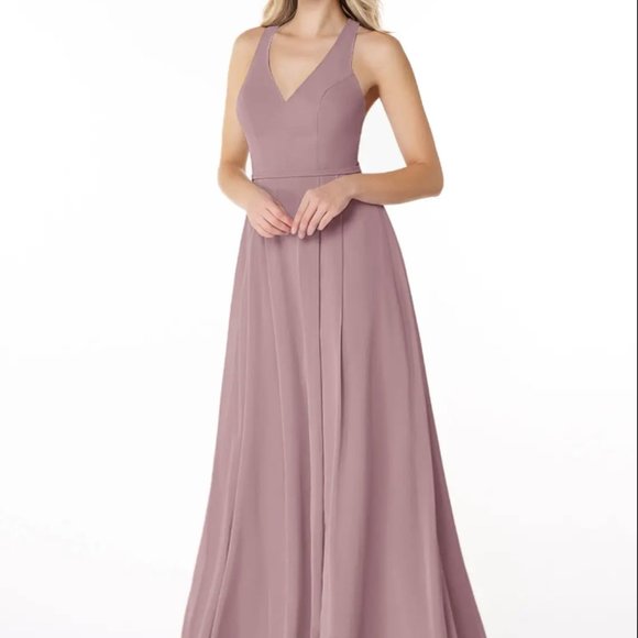 Unworn Floor Length Gown in Dusty Rose - Picture 2 of 6